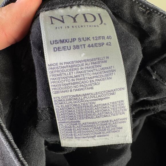 NYDJ Marilyn Straight Denim Black Jeans US Women's 8 - Picture 6 of 8